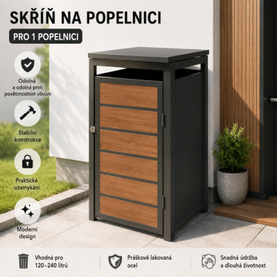 STILISTA Skriňa na popolnice, 68 x 80 x 116 cm
