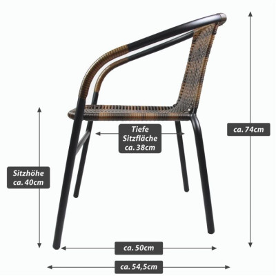Záhradná bistro stolička, stohovateľná, hnedá