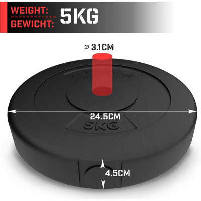 Physionics sada záťažových dosiek 2 x 5 kg, 31 mm
