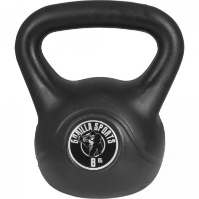 Gorilla Sports Sada kettlebell činiek, plast, čierna, 24 kg