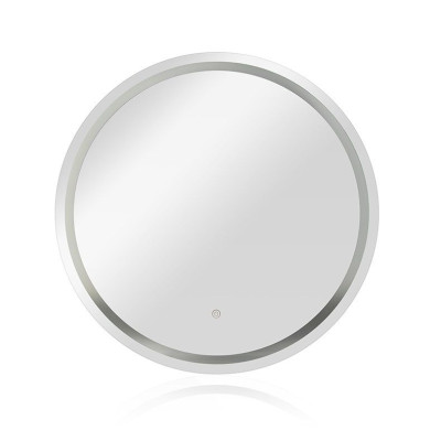 LED kúpeľňové zrkadlo 70x70 cm, okrúhle, s rámom