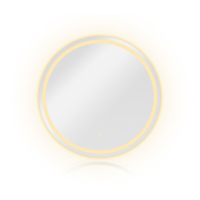 LED kúpeľňové zrkadlo 70x70 cm, okrúhle, s rámom