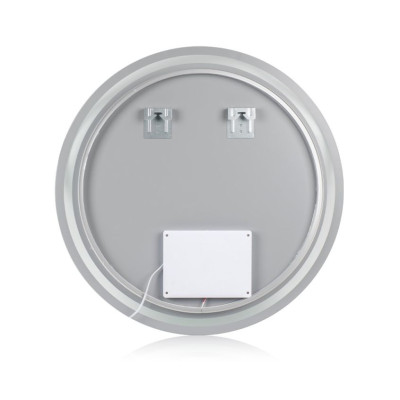 LED kúpeľňové zrkadlo 70x70 cm, okrúhle, s rámom
