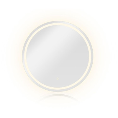 LED kúpeľňové zrkadlo 70x70 cm, okrúhle, s rámom