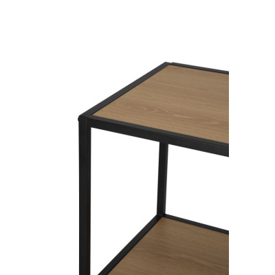 Regál s kovovým rámom a drevenými policami, 77x114x35 cm