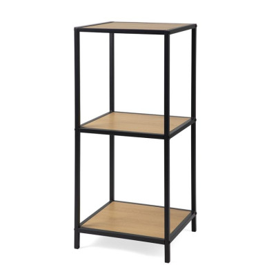 Kovový regál s policami v dekore dreva 83x35x37 cm