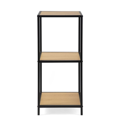 Kovový regál s policami v dekore dreva 83x35x37 cm