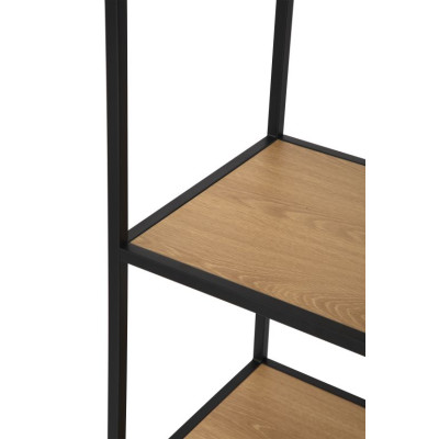 Otvorený regál s kovovým rámom a policami 114x185x35 cm