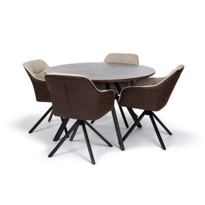 Okrúhly jedálenský stôl 120 cm hnedý, pre 4 - 5 osôb