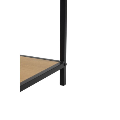 Kovový regál s policami v dekore dreva 120x37x35 cm