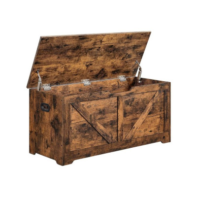 Úložná lavica VASAGLE 100×40×46 cm, rustikálna hnedá