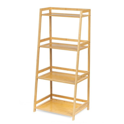 Bambusový regál so 4 policami, prírodný, 85 x 39 x 29 cm