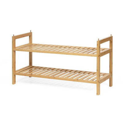 Bambusový botník s dvoma policami, 69 cm