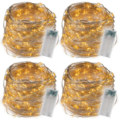 Sada 4 svetelných káblov 40 LED, teplá biela