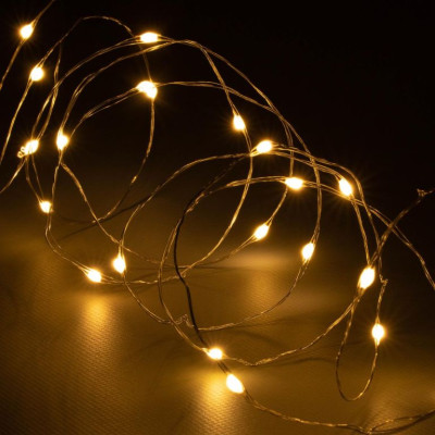 Sada 4 svetelných káblov 40 LED, teplá biela