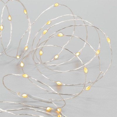Sada 4 svetelných káblov 40 LED, teplá biela
