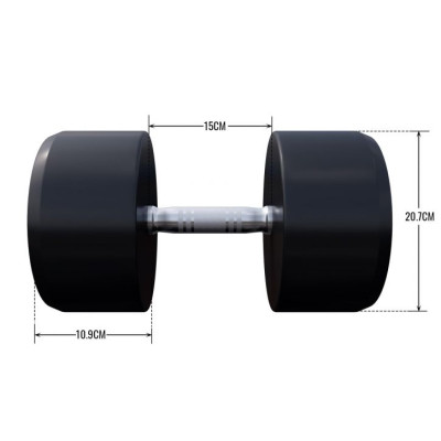 Gorilla Sports Jednoručná činka čierno/biela, 37,5 kg