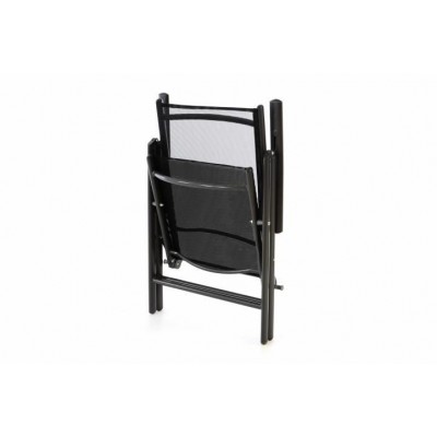 Sada dvoch záhradných polohovateľných stoličiek - čierna