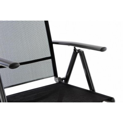 Sada dvoch záhradných polohovateľných stoličiek - čierna