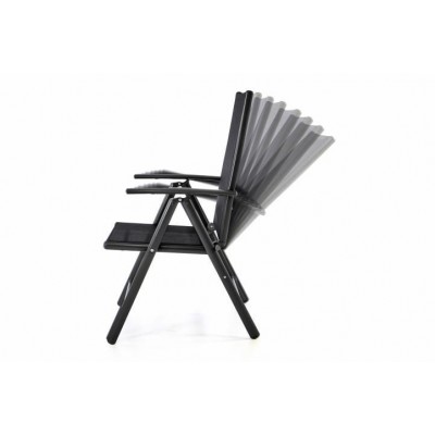 Sada dvoch záhradných polohovateľných stoličiek - čierna