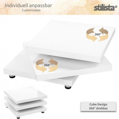 Stilista konferenčný stolík, 73 x 73 cm, čierny mat Stilista konferenčný stolík, 73 x 73 cm, čierny mat