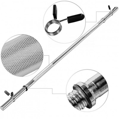 MOVIT® 160 cm posilňovacia tyč, chróm, pružinový uzáver