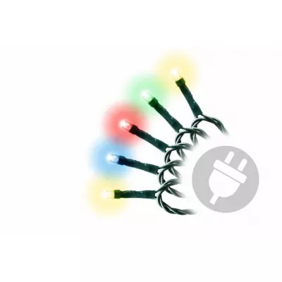NEXOS Vianočná reťaz 4 m, 40 LED, farebná, zelený kábel