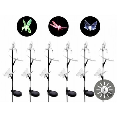 Sada solárneho farebného LED osvetlenia, 6 ks