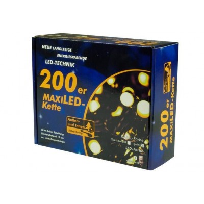 Vianočné LED osvetlenie - 20 m, 200 MAXI LED, teple biele