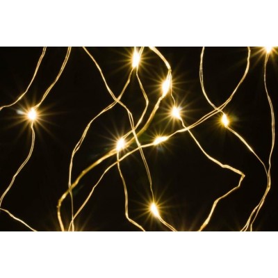 Vianočné dekoratívne osvetlenie - drôtiky - 100 LED teplá biela