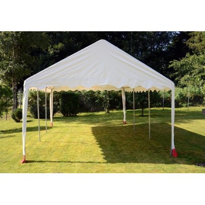 Záhradný stan - biela / červená, 4 x 6 m