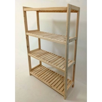 Drevený regál, 4 police, 133 x 70 x 33 cm