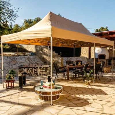 Záhradný párty stan 3 x 6 m INSTENT - nožnicový - champagne