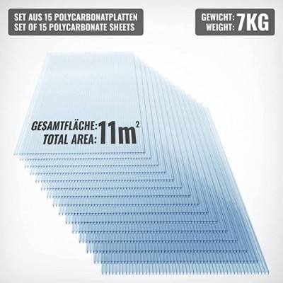 JAGO polykarbonátové skleníkové dosky, transparentné, 15 ks