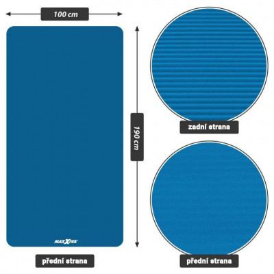 MAXXIVA Gymnastická podložka, 190 x 100 x 1,5 cm, modrá