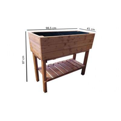 Záhon na vysokých nohách s náterom, 985 x 410 x 870 mm