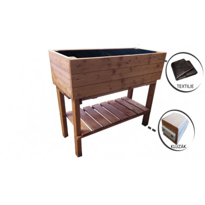 Záhon na vysokých nohách s náterom, 985 x 410 x 870 mm