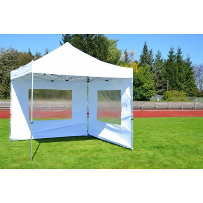 Záhradný párty stan nožnicový 3 x 3 m, biely Garth + 4 bočné steny