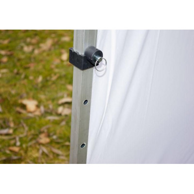 Záhradný párty stan nožnicový 3 x 3 m, biely Garth + 4 bočné steny