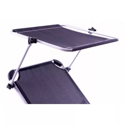 Záhradné skladacie ležadlo so strieškou - čierne