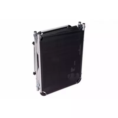 Záhradné skladacie ležadlo so strieškou - čierne