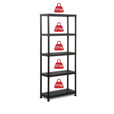 Plastový otvorený regál PLUS 75/5 - 176 x 75 x 32 cm