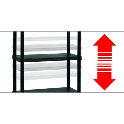 Plastový otvorený regál PLUS 80/5 - 187 x 80 x 40 cm