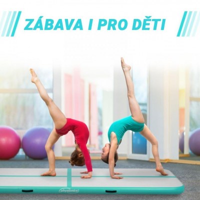 Physionics Airtrack nafukovacia žinienka, 3 m, zelená