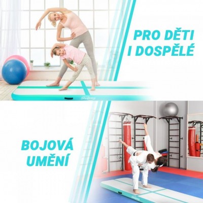 Physionics Airtrack nafukovacia žinienka, 3 m, zelená
