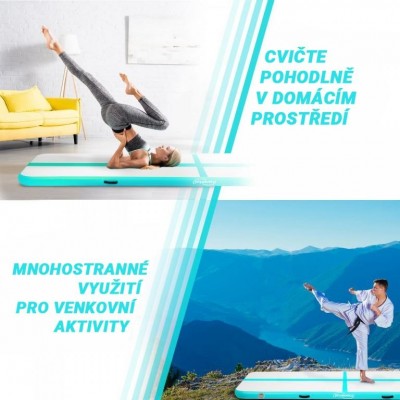 Physionics Airtrack nafukovacia žinienka, 3 m, zelená