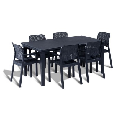 Záhradná plastová stolička SAMANNA - hnedá