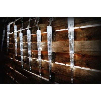 NEXOS Vianočné osvetlenie - cencúle, studeno biele,8 funkcií