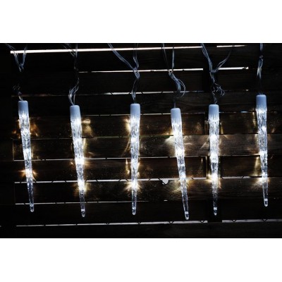 NEXOS Vianočné osvetlenie - cencúle, studeno biele,8 funkcií