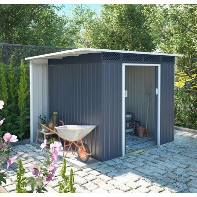 Záhradný domček CHESTER A, 184 x 257 x 142 cm, sivý